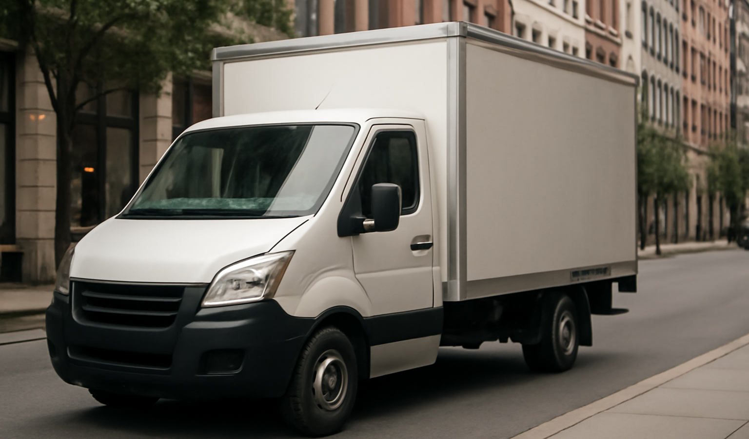 camion de livraison dans rue urbaine