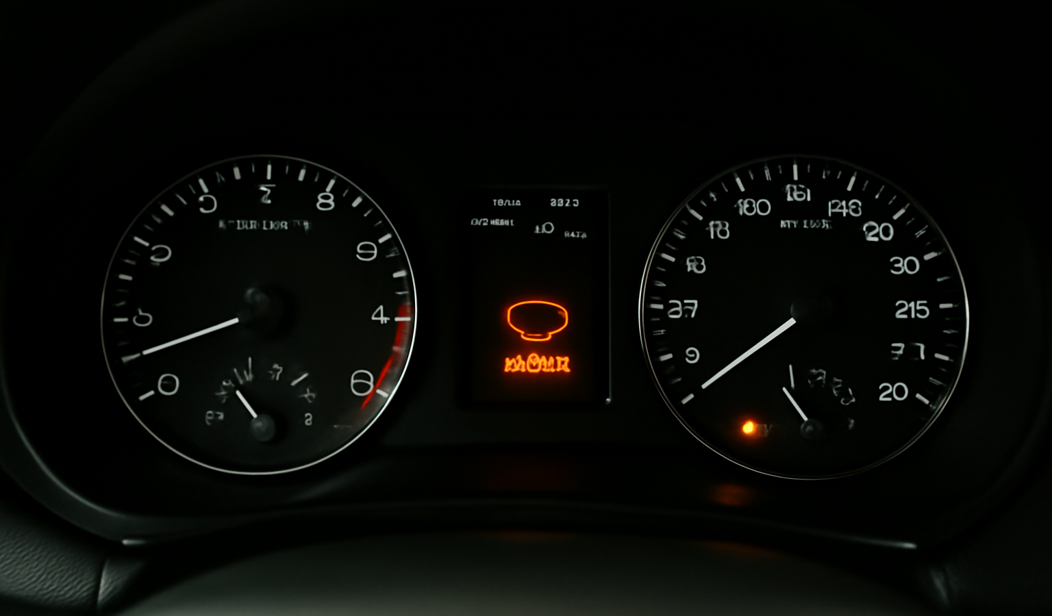 tableau de bord voiture avec témoin allumé