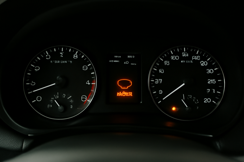 tableau de bord voiture avec témoin allumé