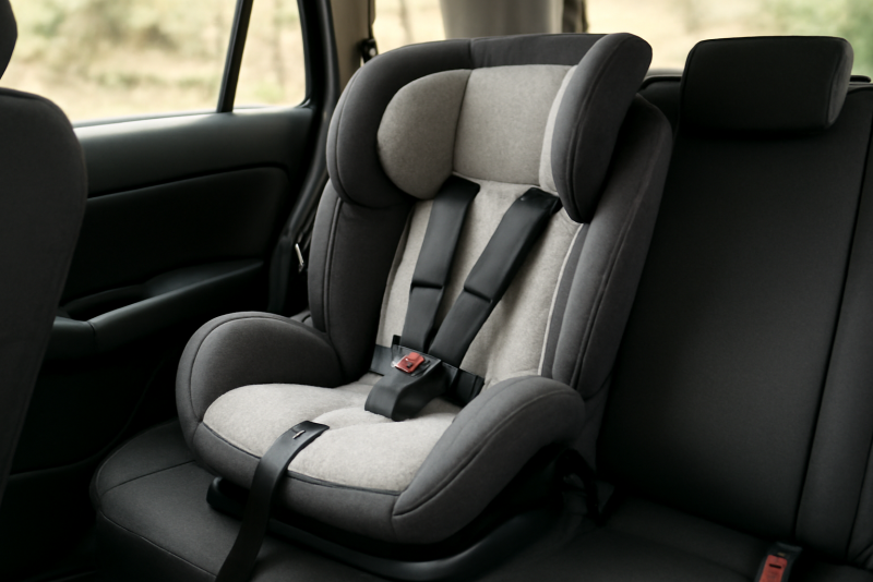 siege enfant installe dans voiture familiale