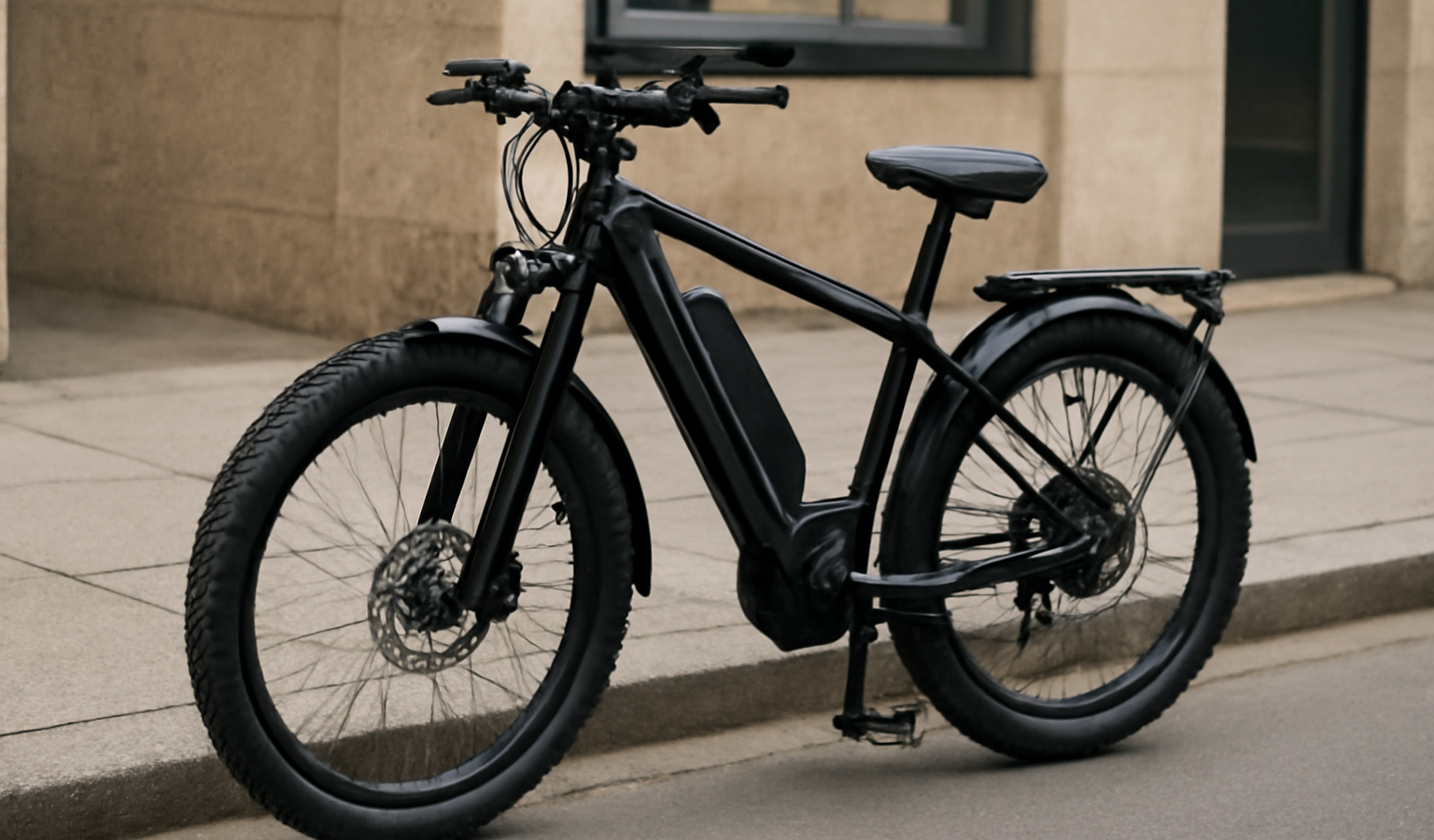 velo electrique robuste sur trottoir