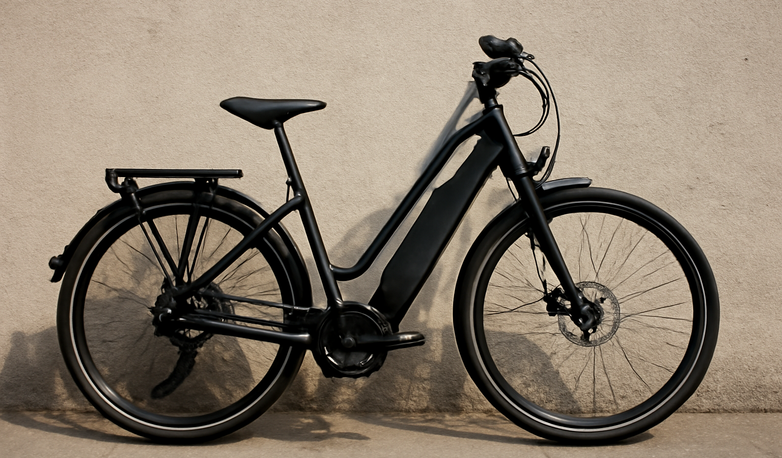 velo electrique appuye contre un mur