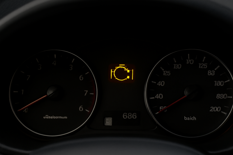 tableau de bord voiture voyant moteur allumé